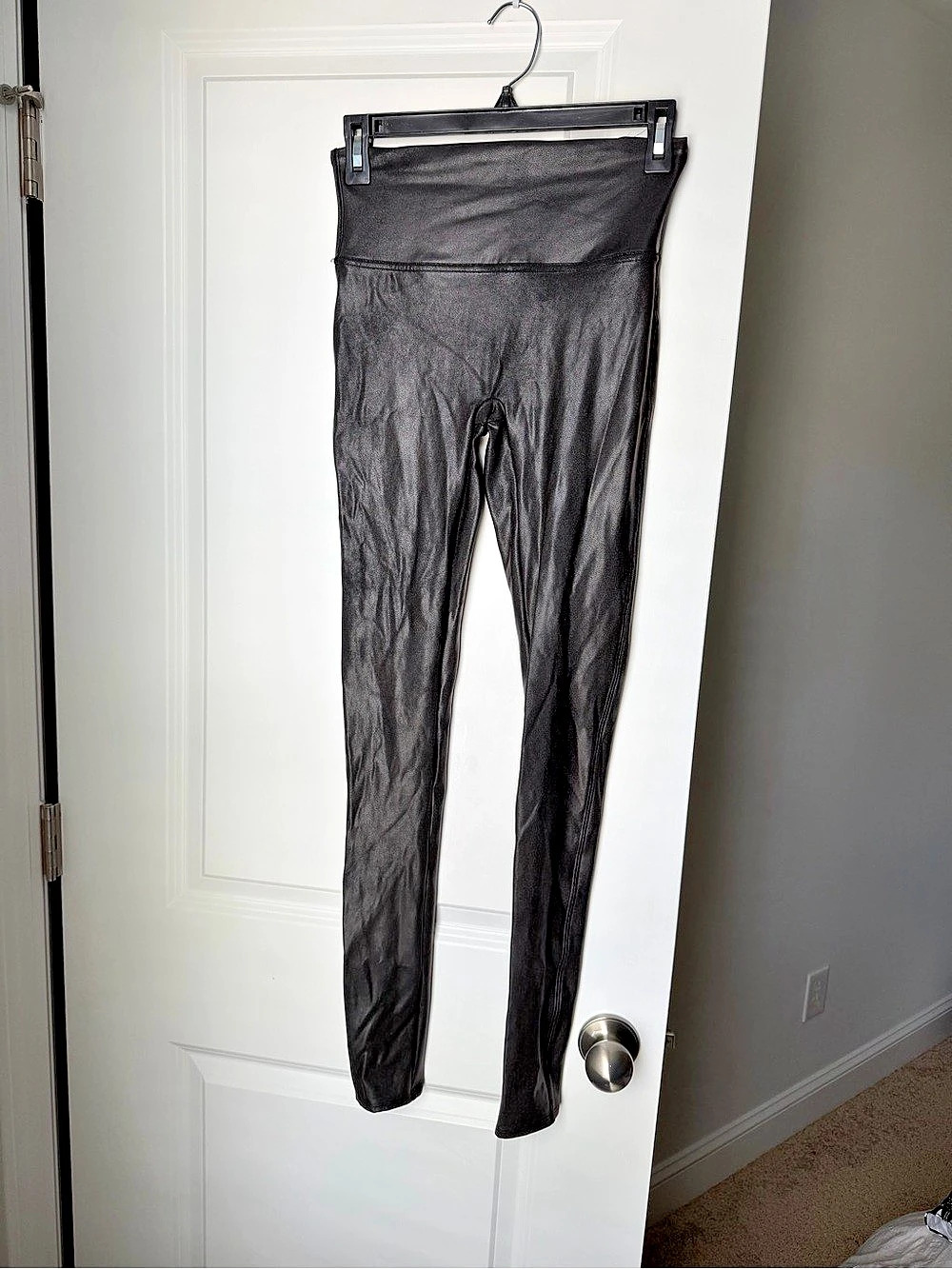 SPANX Faux Leather Leggings Black Size Medium Tall